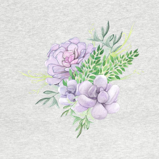 Lavender Purple Succulent Bouquet Cluster by Dear Fawn Studio